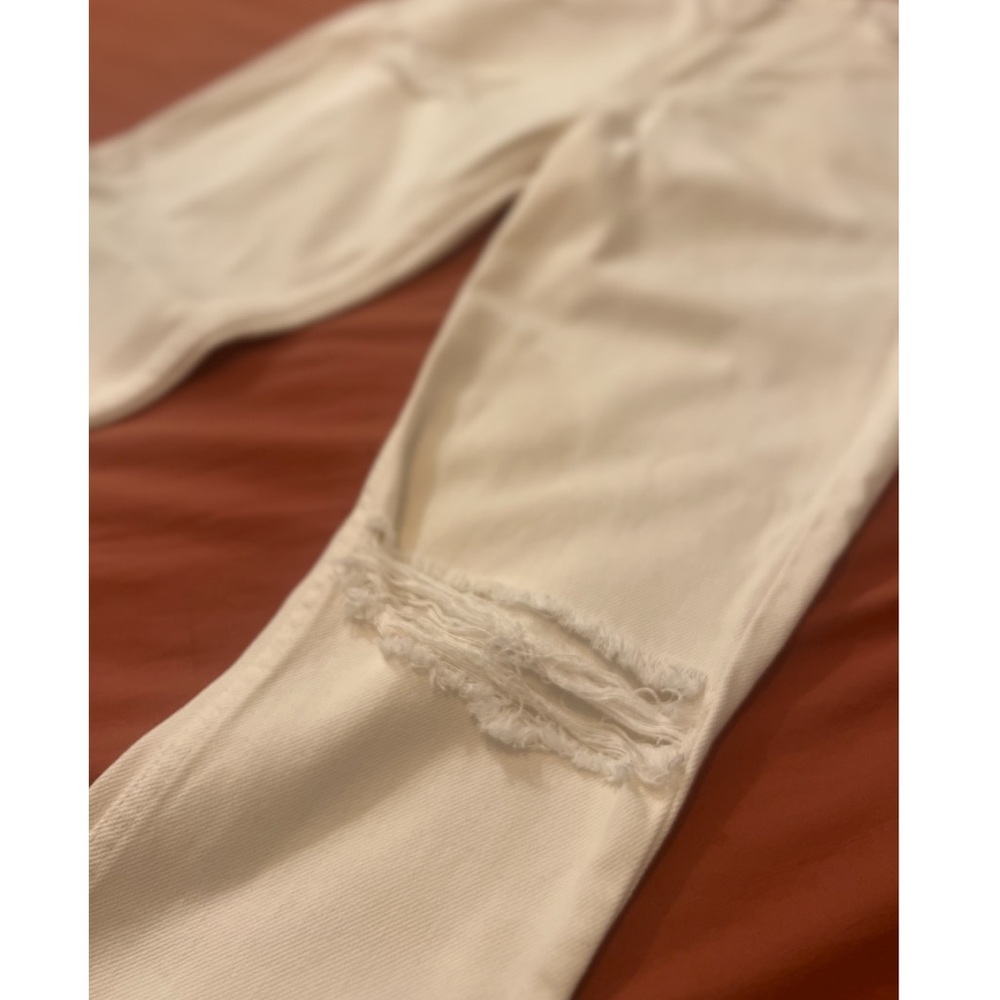Reformation High-Rise White Ivory Julia Destroyed Jeans - Picture 9 of 16